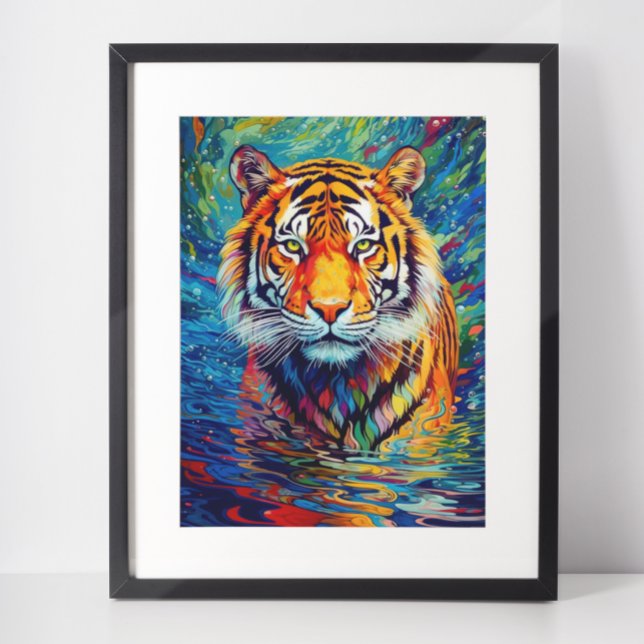 Färgrik Tiger Abstrakt målning Poster (Skapare uppladdad)