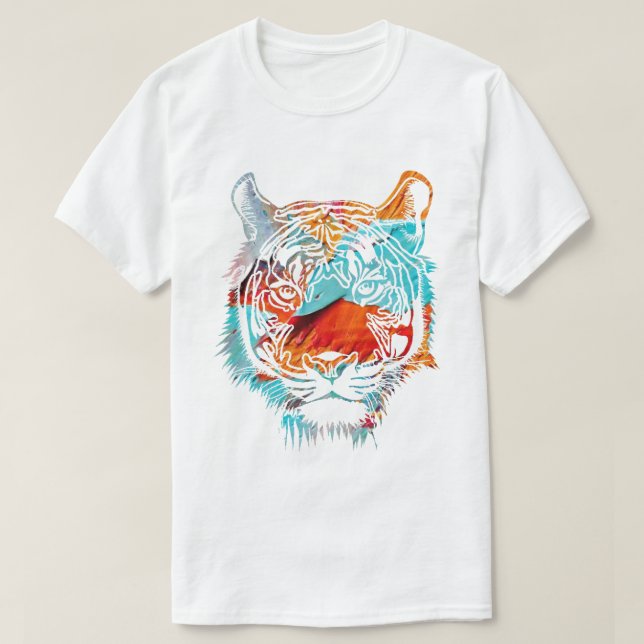 Färgrik tiger t shirt (Design framsida)