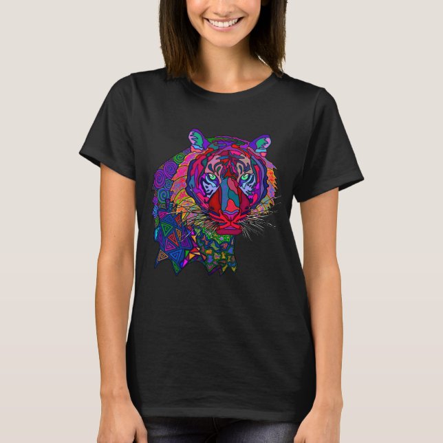 Färgrik Tiger T-Shirt (Framsida)
