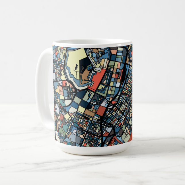 Färgrik Tokyo karta Kaffemugg (Framsida vänster)