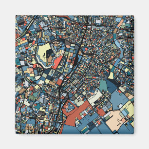 Färgrik Tokyo karta Magnet