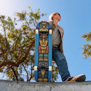 Färgrik Totempål Unisex Skateboard