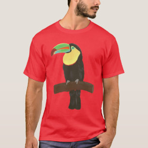 Färgrik Toucan fågelmålning på utslagsplatser Tee