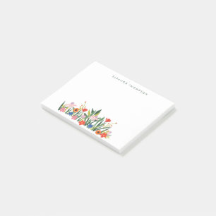 Färgrik Trädgård Blommig Personlig Brevpapper Post-it Block