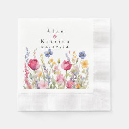 Färgrik trädgård Boho vilda blommor Pappersservett