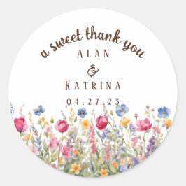 Färgrik Trädgård Boho Vildblomma Klistermärke