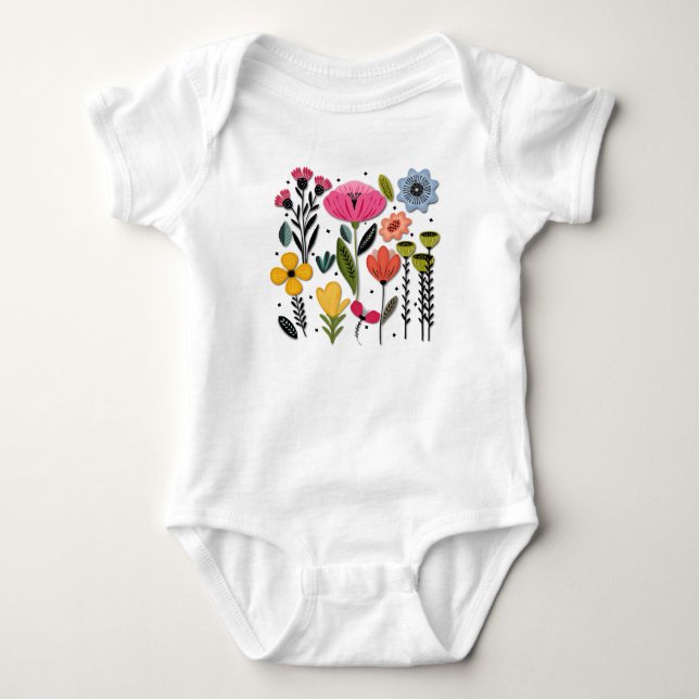 Färgrik trädgård t shirt (Framsida)