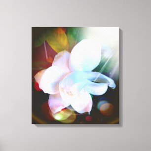 Färgrik trädgårdsblomma digital konst med Gardenia Canvastryck