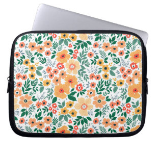 Färgrik trädgårdsblomsterbukettmönster laptop fodral