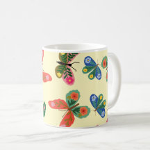 Färgrik Trädgårdsmönster Kaffe Mugg