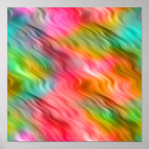 Färgrik Tranblomma Vågig Textur Poster