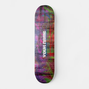 Färgrik Trästruktur #2 Mini Skateboard Bräda 18,7 Cm