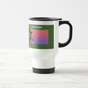 Färgrik travel mug för blommabukettfoto resemugg