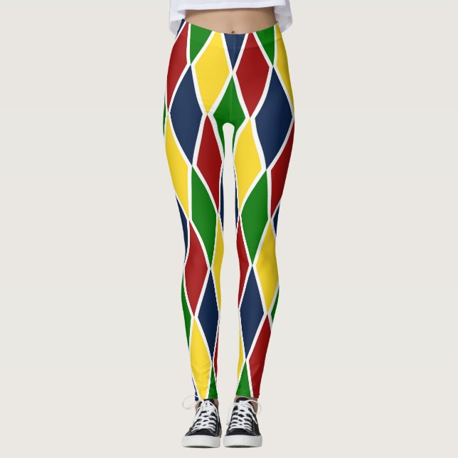 Färgrik trendig för Argyle Harlequindiamant Leggings (Framsida)