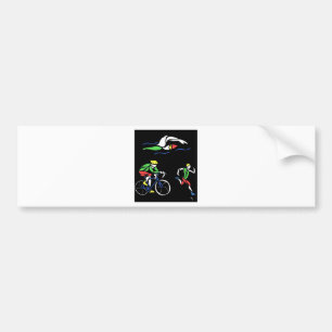 Färgrik Triathlondesign Bildekal