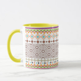 Färgrik Tribal Geometrisk Mönster Mugg