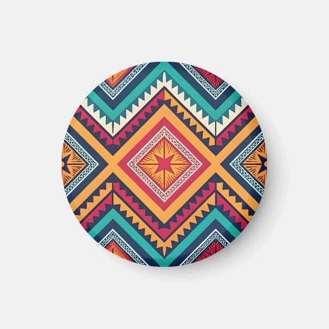 Färgrik tribal mönster magnet (Framsidan)