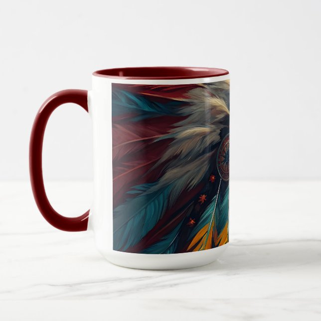 Färgrik Tribal Spirit Konsttryck Mugg (Vänster)