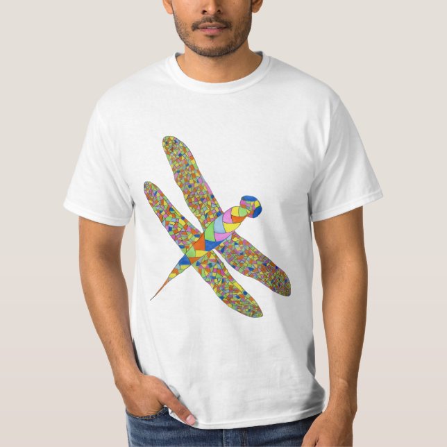 Färgrik Trollslända T Shirt (Framsida)
