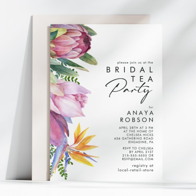 Färgrik tropisk blommig | Brudte & Te » Bröllopsfe Inbjudningar (Skapare uppladdad)