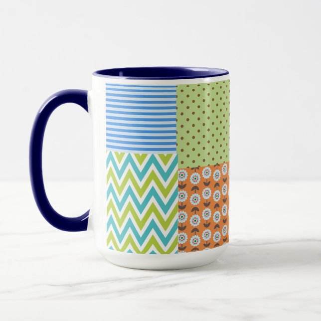 Färgrik Tropisk Blommig Kaffemugg – Livlig Blomnin (Vänster)