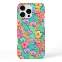 Färgrik tropisk blomster botanisk mönster