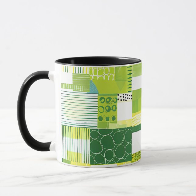 Färgrik tropisk blomster kaffemugg – Livlig blomni (Vänster)