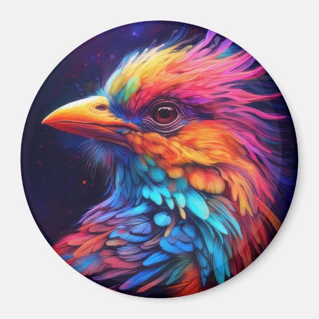 Färgrik Tropisk Fågel Magnet (Framsidan)