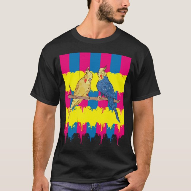 Färgrik tropisk fågelillustrationskonst. t shirt (Framsida)