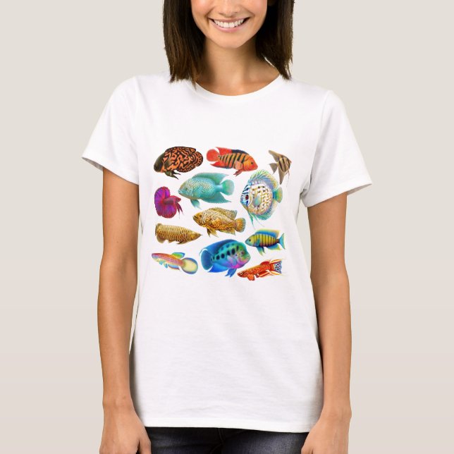 Färgrik tropisk fisk tee (Framsida)