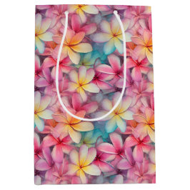 Färgrik Tropisk Plumeria Frangipani Mönster