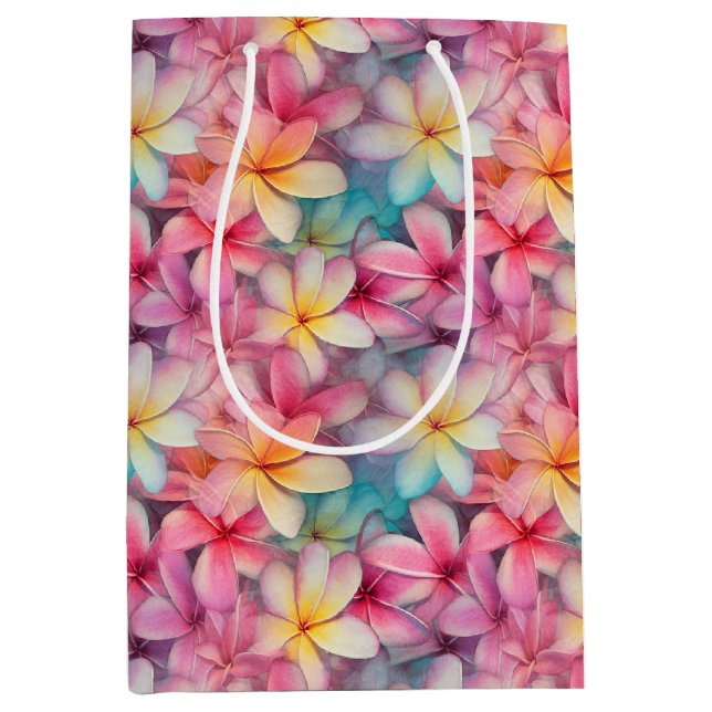 Färgrik Tropisk Plumeria Frangipani Mönster (Framsidan)