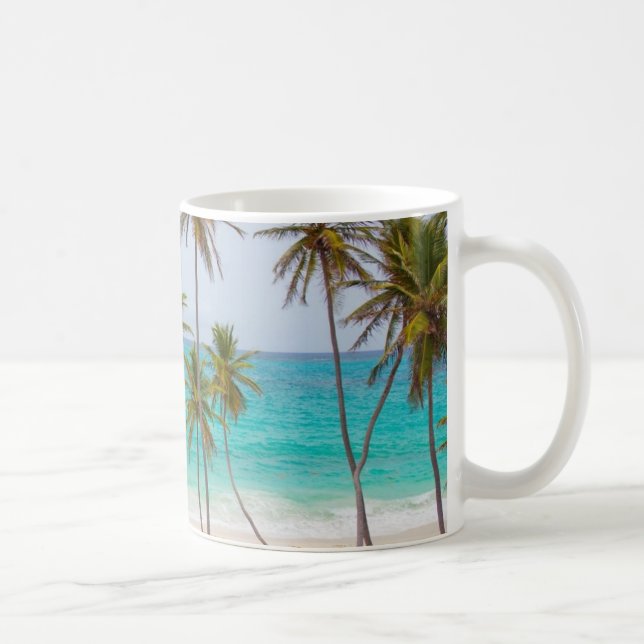 Färgrik tropisk strand kaffemugg (Höger)
