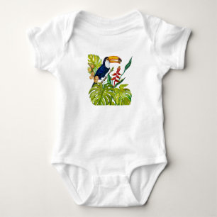 Färgrik Tukan Vattenfärg Tropisk Fågel T Shirt