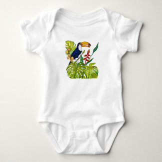 Färgrik Tukan Vattenfärg Tropisk Fågel T Shirt