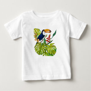 Färgrik Tukan Vattenfärg Tropisk Fågel T Shirt