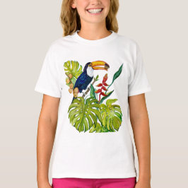 Färgrik Tukan Vattenfärg Tropisk Fågel T Shirt