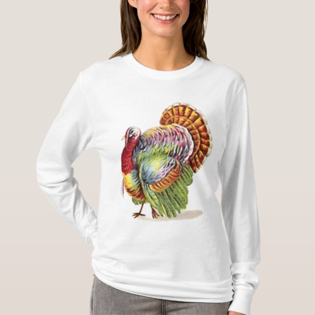 Färgrik Turkiet för thanksgiving skjorta Tee (Framsida)