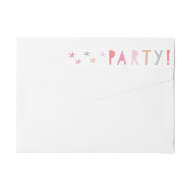 Färgrik Typ Barnkalas Returadress Etikettband (Baksidan)