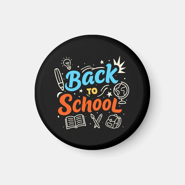 Färgrik typografi-design för tillbaka till skolan magnet (Framsidan)