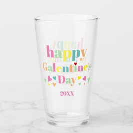 Färgrik typografi Glad Galentines dag Glaskopp