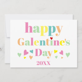 Färgrik typografi Glad Galentines dag Julkort