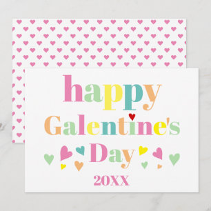 Färgrik typografi Glad Galentines dag Julkort