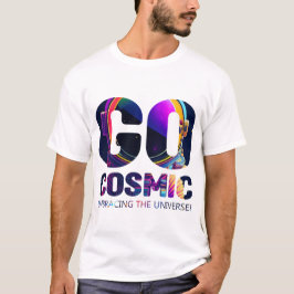 Färgrik typografi Go Cosmic Herr T-shirt