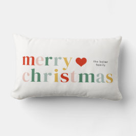 Färgrik typografi Modern God Jul Lumbarkudde
