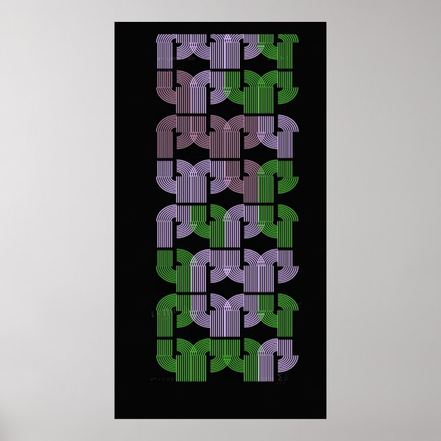 Färgrik U-labyrint Geometrisk Mönsterdesign  Poster (Framsidan)