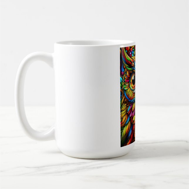 Färgrik Uggla Kaffemugg (Vänster)