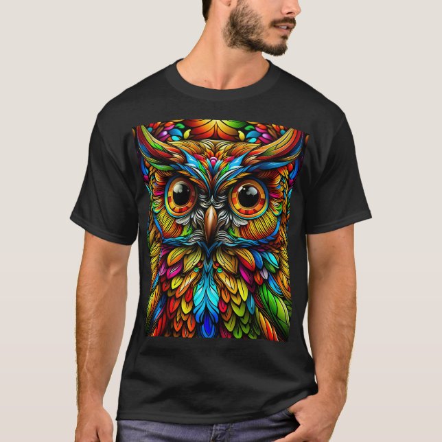 Färgrik Uggla T Shirt (Framsida)