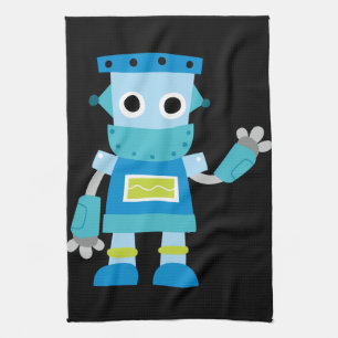 Färgrik ungeblåttrobot kökshandduk