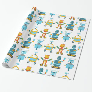 Färgrik ungerobot presentpapper